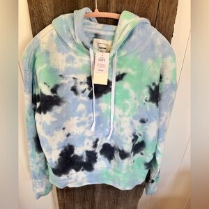 90 DEGREES By Reflex Brushed Tie Dye Cropped Hoodie Size Medium NWT